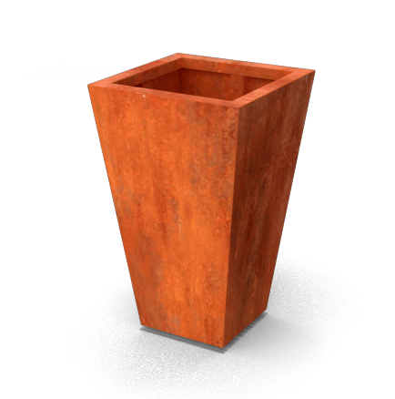 Geroba Vaso vaasvormige plantenbakken Cortenstaal 500 x 500 x 800 mm – oranje