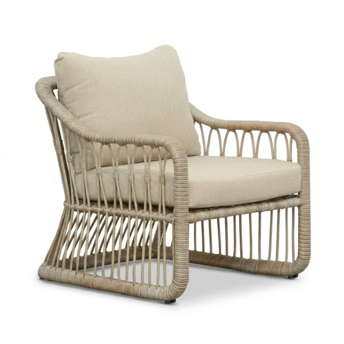 BUITEN living Bruno loungestoel | wicker | Mexican Sand