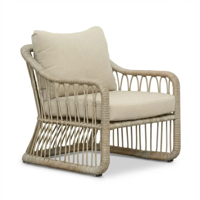 BUITEN living Bruno loungestoel | wicker | Mexican Sand