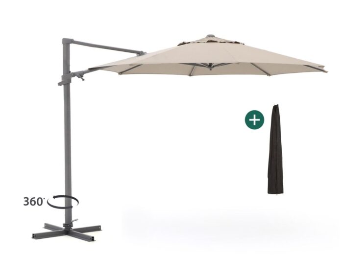 Shadowline Francisco zweefparasol ø 330cm Laagste prijsgarantie! – Taupe