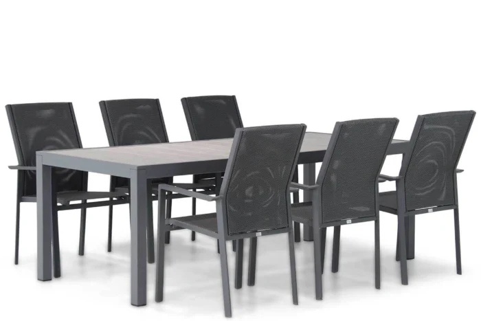 Presto Ricadi/Residence 220 cm dining tuinset 7-delig - Grijs-antraciet