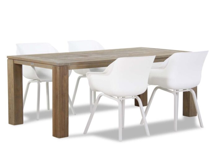 Hartman Sophie element/Brighton 200 cm dining tuinset 5-delig – Wit