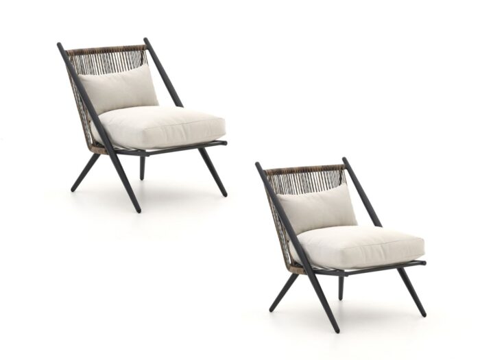 Intenso Furniture Intenso Brittoli lounge tuinstoelen (2 stuks) Laagste prijsgarantie! – Grijs