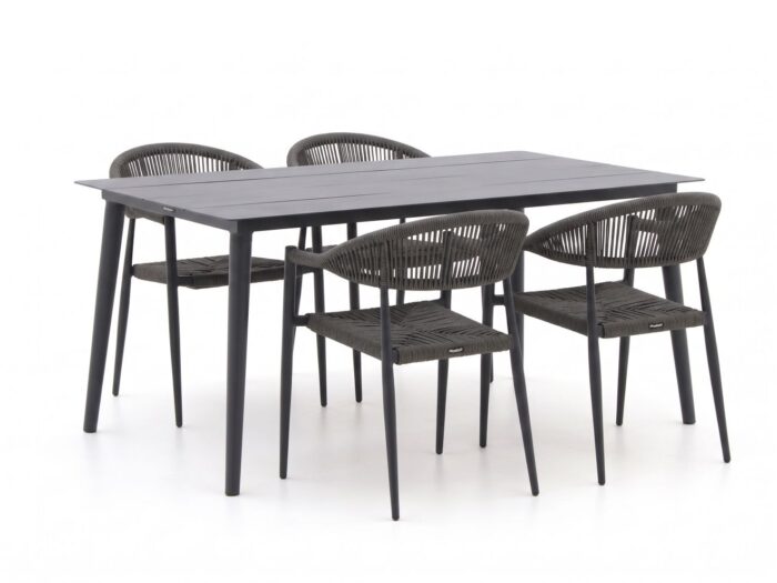 Manifesto Furniture Manifesto Belpasso/Sora 160cm dining tuinset 5-delig stapelbaar Laagste prijsgarantie!