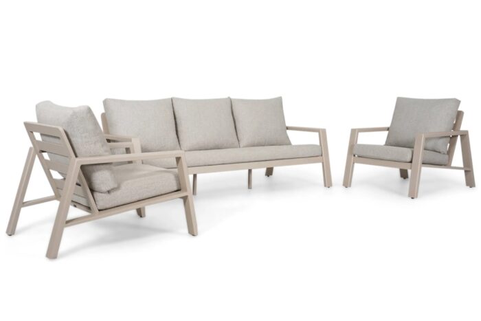 Lifestyle Garden Furniture Melone stoel-bank loungeset 3-delig – Zand/Beige