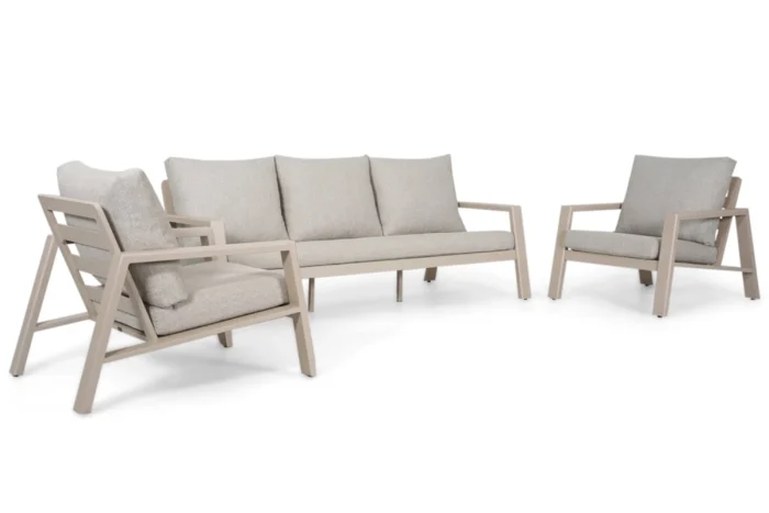 Lifestyle Garden Furniture Melone stoel-bank loungeset 3-delig - Zand/Beige