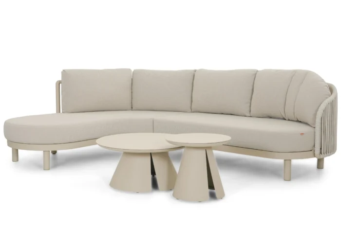 Santika Furniture Nanda/Cayora 50/80 cm hoek loungeset 4-delig - Zand/Beige