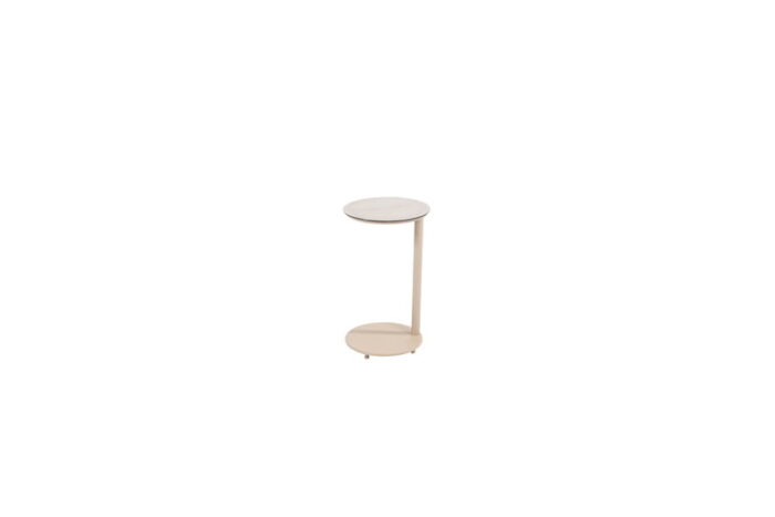 Taste Vic bijzettafel latte printed keramiek dia. 30 cm – grijs