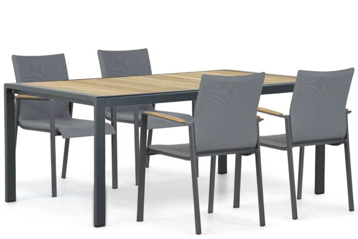 Lifestyle Garden Furniture Brandon/Valence 180 cm dining tuinset 5-delig – Grijs-antraciet