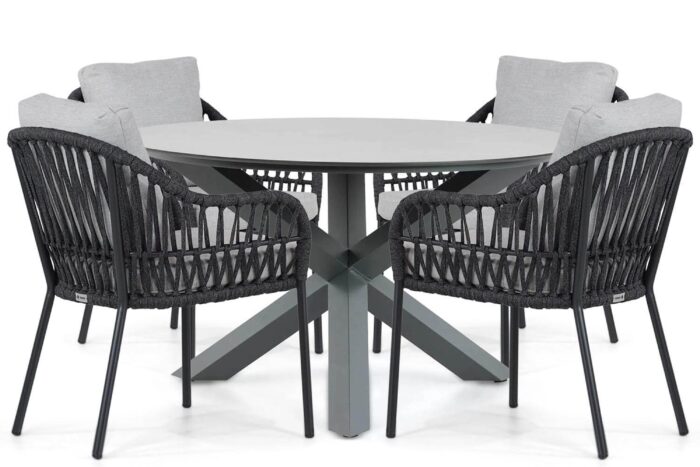 Coco Puerto/Orino 130 cm dining tuinset 5-delig – Grijs-antraciet