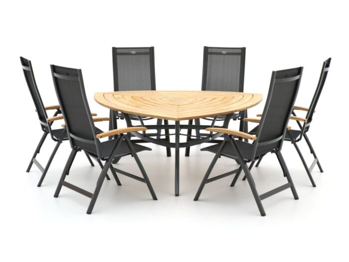 Hartman tuinmeubelen Hartman Troy/Triangular 170cm dining tuinset 7-delig verstelbaar Laagste prijsgarantie! – Bruin