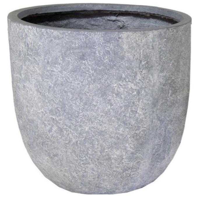 Mcollections Bloempot Arizona egg pot washed grey d39h38 Fiberclay clayfibre – grijs