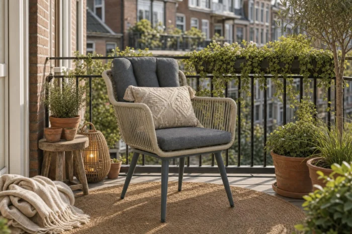 Coco Custa dining tuinstoel - Taupe-naturel-bruin