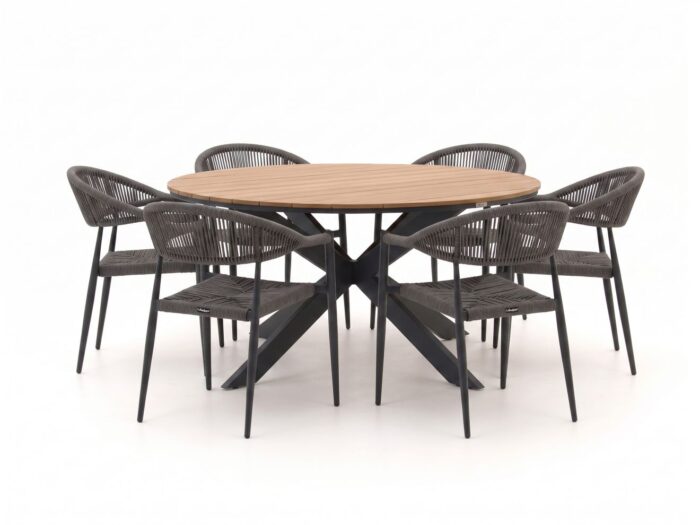 Manifesto Furniture Belpasso/Fidenza ø149cm dining tuinset 7-delig stapelbaar