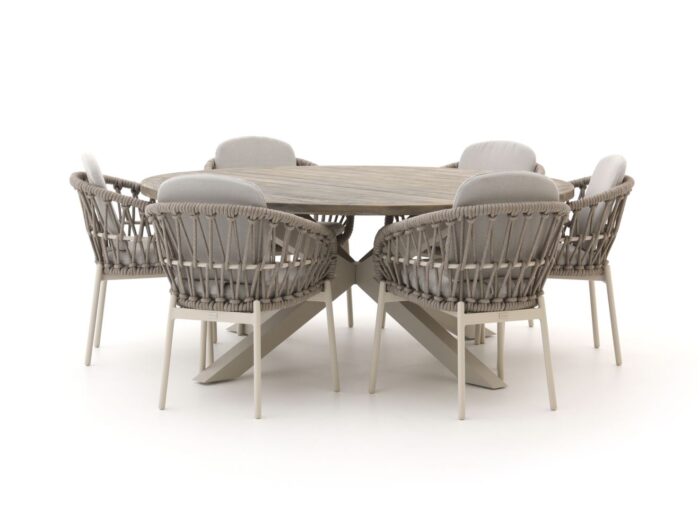Bellagio tuinmeubelen Bellagio Cupello/ROUGH-Y ø 180cm dining tuinset 7-delig Laagste prijsgarantie! – Taupe