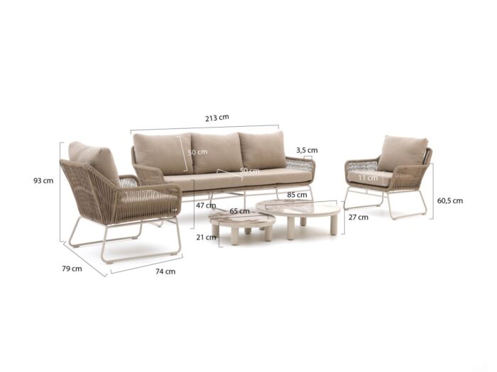 Intenso Furniture Intenso Isorella/Sarsina stoel-bank loungeset 4-delig Laagste prijsgarantie! – Taupe
