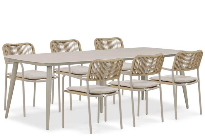 Coco Penya/Vienna 240 cm dining tuinset 7-delig – Taupe-naturel-bruin