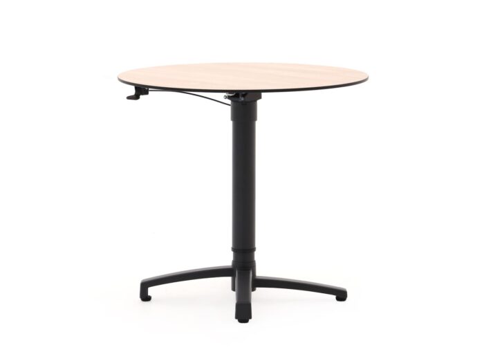 Bellagio tuinmeubelen Canzo klaptafel Ø80 (h:73/109cm) verstelbaar – Zwart