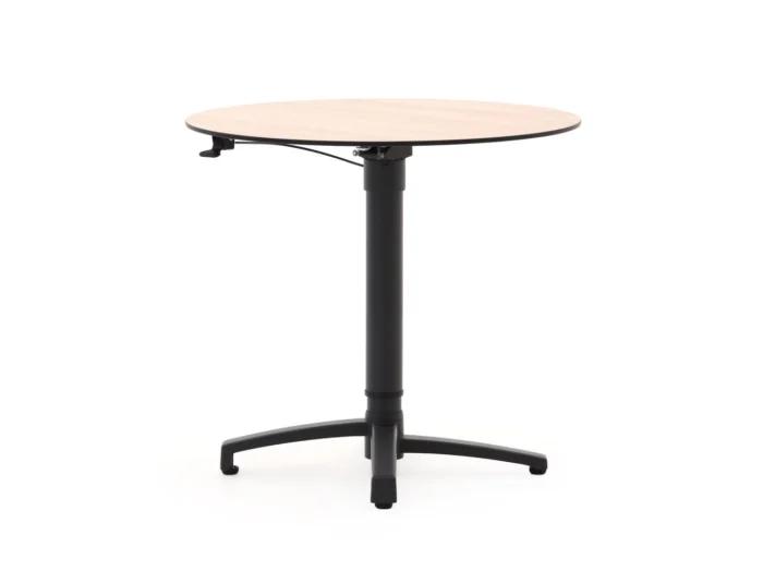 Bellagio tuinmeubelen Canzo klaptafel Ø80 (h:73/109cm) verstelbaar - Zwart