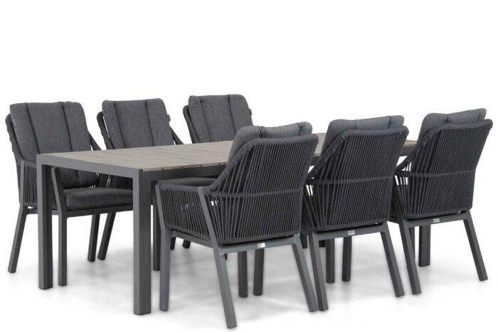 Lifestyle Garden Furniture Verona/Young 217 cm dining tuinset 7-delig – Grijs-antraciet