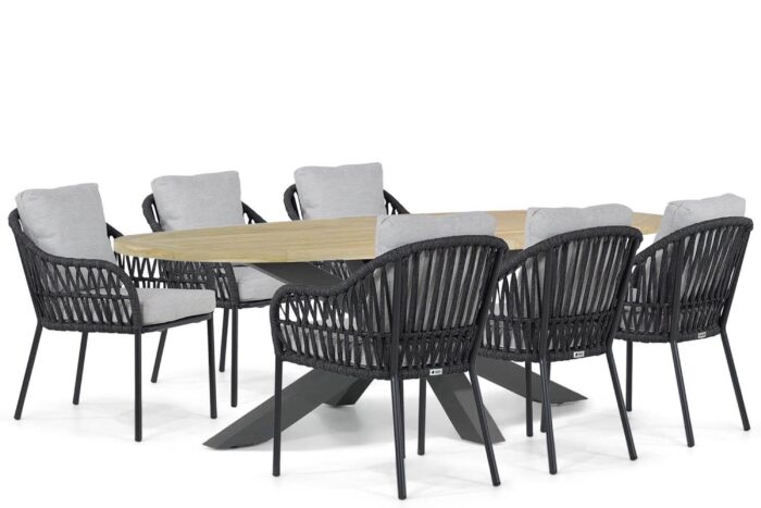 Coco Puerto/Brookline 240 cm dining tuinset 7-delig – Grijs-antraciet