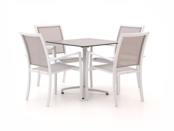 Bellagio tuinmeubelen Bellagio Anzio/Canzo 80cm dining tuinset 5-delig stapelbaar inklapbaar Laagste prijsgarantie! – Grijs