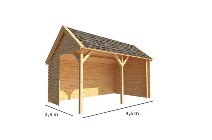 Warentuin collection Overkapping Michelle-Mayra 450 cm bij 250 cm diep kapschuurdak – bruin